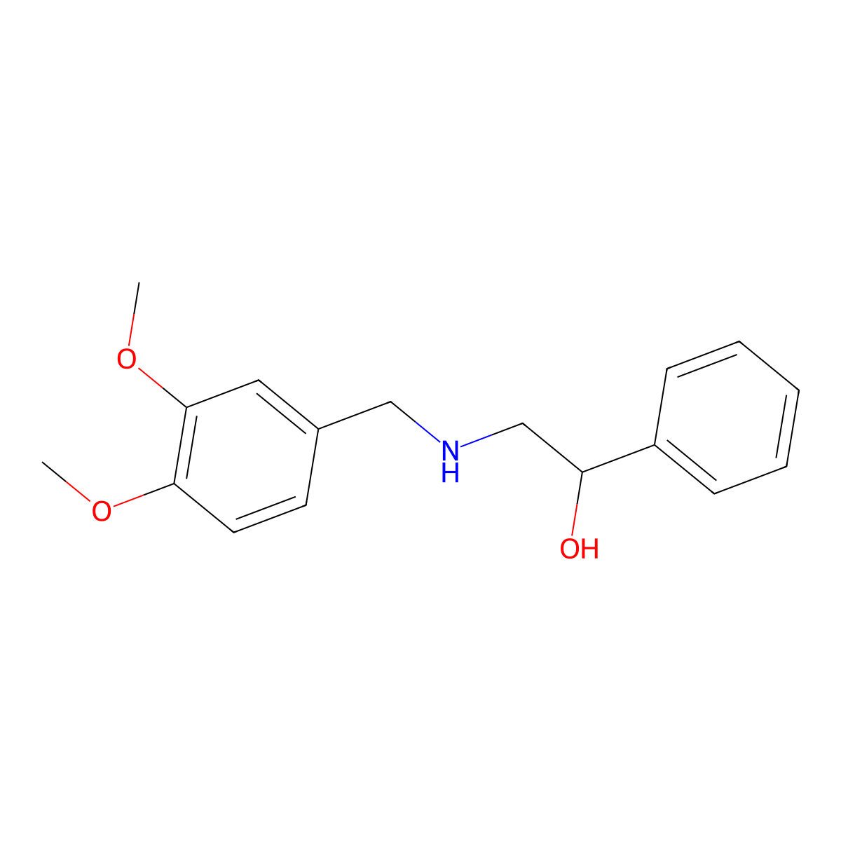 2-((3,4-Dimethoxybenzyl)amino)-1-phenylethanol molecular structure, CAS 110339-51-0