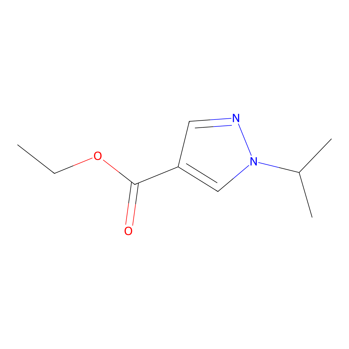 Ethyl 1-isopropyl-1H-pyrazole-4-carboxylate molecular structure, CAS 1103424-88-9