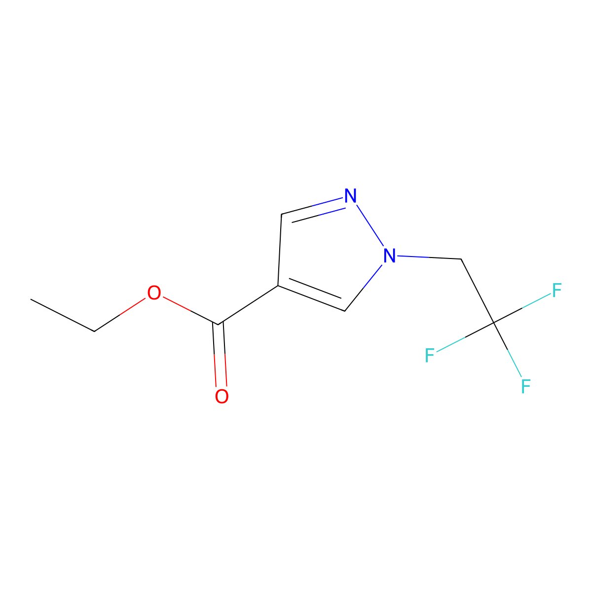 Ethyl 1-(2,2,2-trifluoroethyl)-1h-pyrazole-4-carboxylate molecular structure, CAS 1103425-07-5