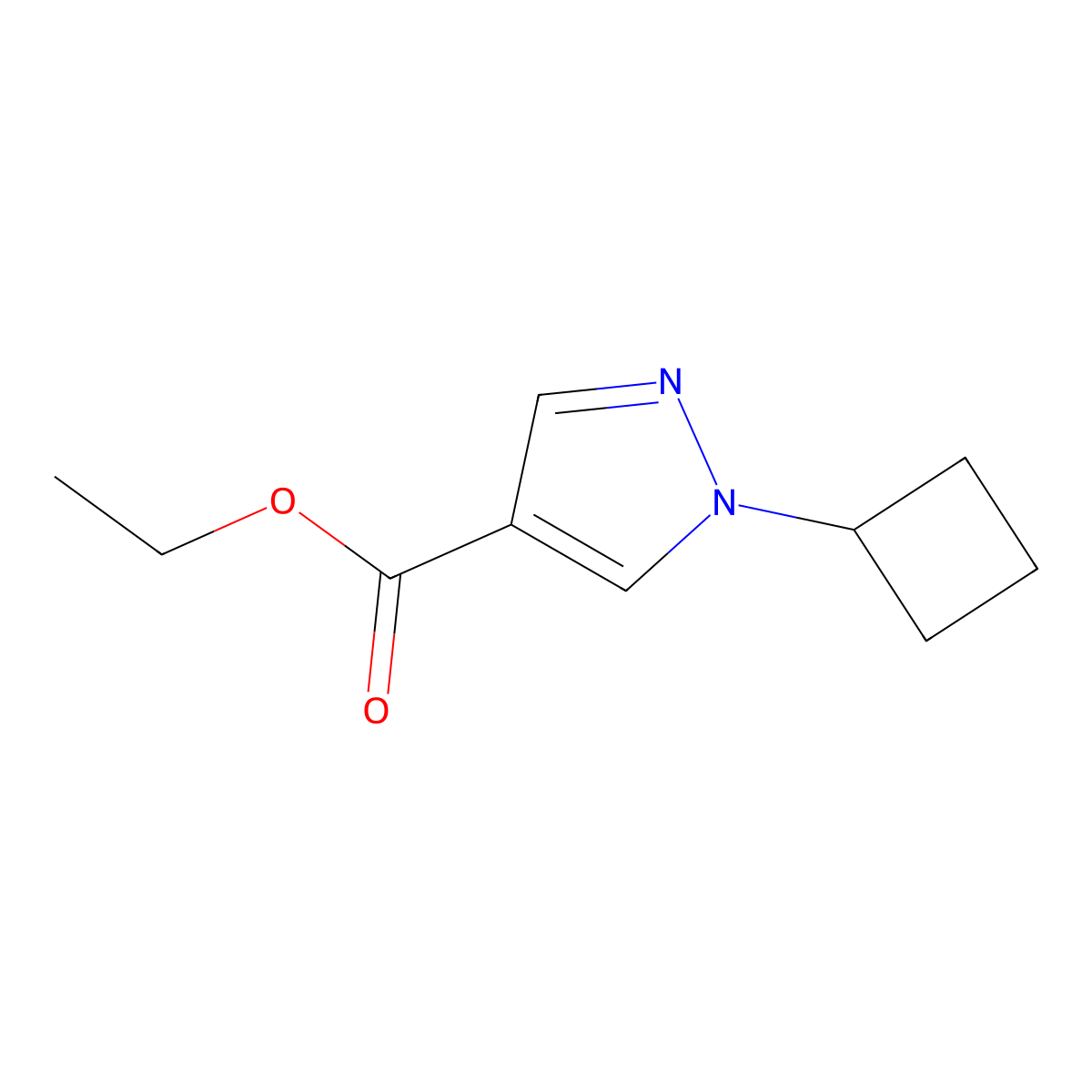 ethyl 1-cyclobutyl-1H-pyrazole-4-carboxylate molecular structure, CAS 1103425-17-7