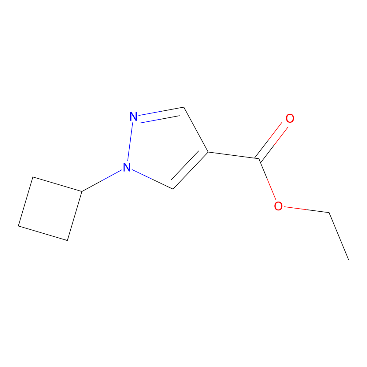 ethyl 1-cyclobutyl-1H-pyrazole-4-carboxylate molecular structure, CAS 1103425-17-7