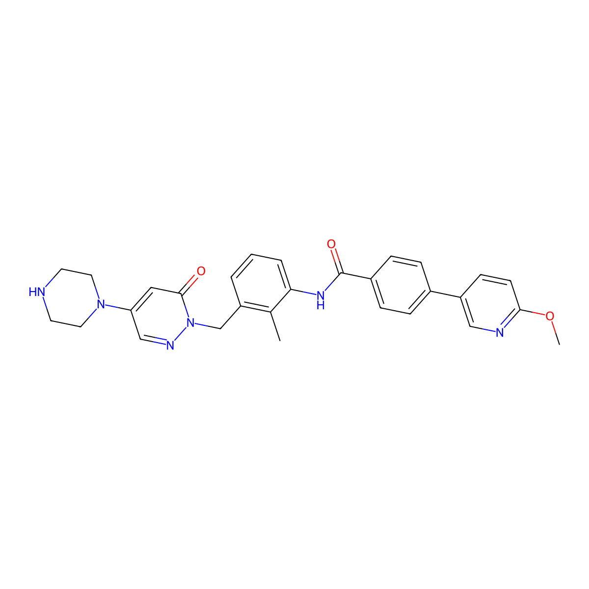4-(6-Methoxy-3-pyridyl)-N-[2-methyl-3-[(6-oxo-4-piperazin-1-yl-pyridazin-1-yl)methyl]phenyl]benzamide molecular structure, CAS 1103458-91-8
