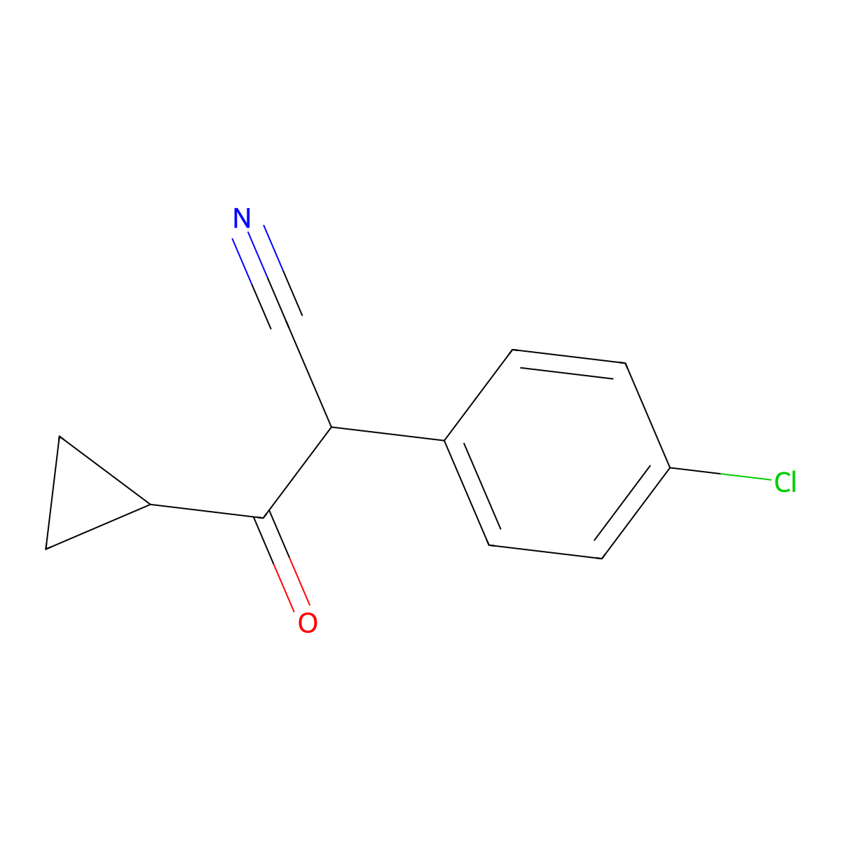 2-(4-Chlorophenyl)-3-cyclopropyl-3-oxopropanenitrile molecular structure, CAS 110347-82-5