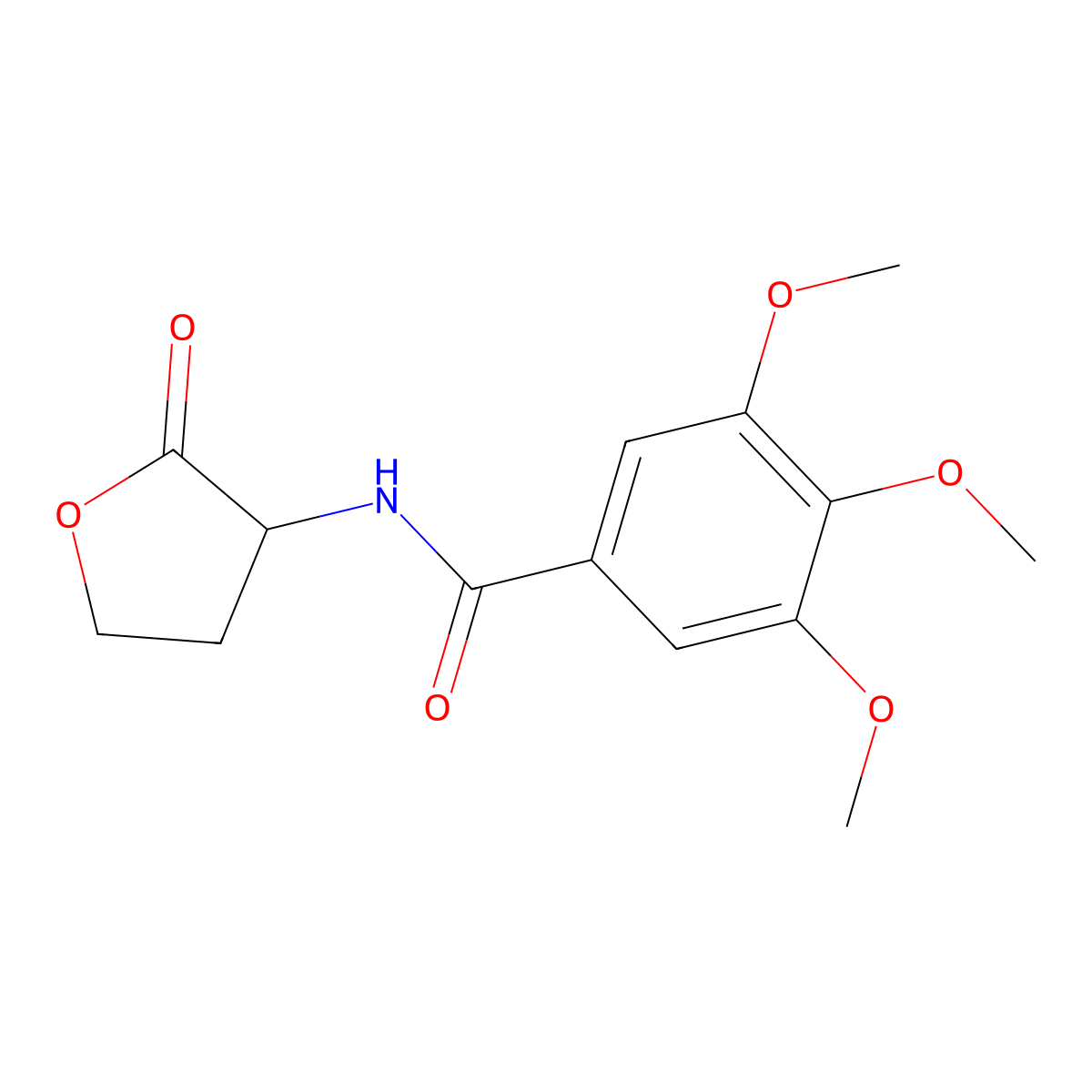 3,4,5-trimethoxy-N-(2-oxooxolan-3-yl)benzamide molecular structure, CAS 1103491-06-0