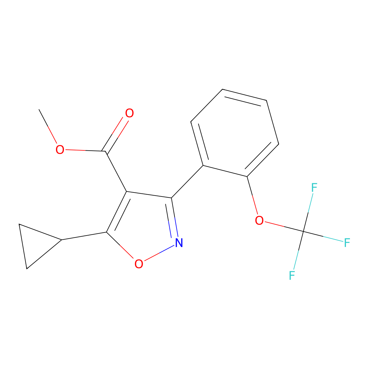 Methyl 5-cyclopropyl-3-(2-(trifluoromethoxy)phenyl)isoxazole-4-carboxylate molecular structure, CAS 1103500-32-8