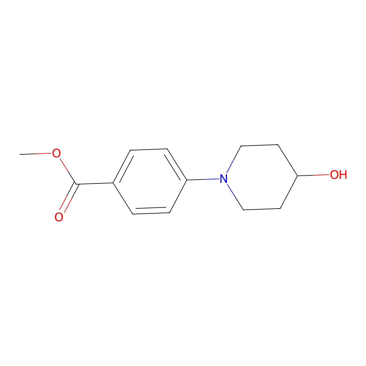 Methyl 4-(4-hydroxypiperidin-1-yl)benzoate molecular structure, CAS 1103500-41-9