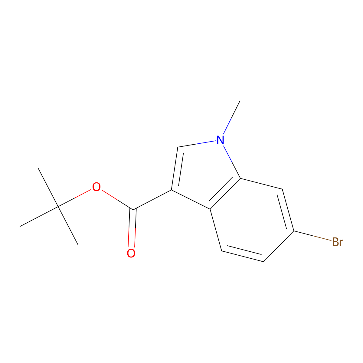 tert-Butyl 6-bromo-1-methyl-1H-indole-3-carboxylate molecular structure, CAS 1103501-13-8