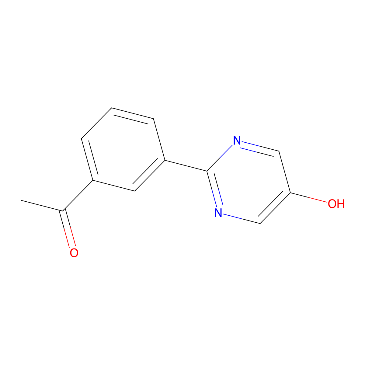 1-[3-(5-Hydroxypyrimidin-2-yl)phenyl]ethanone molecular structure, CAS 1103508-24-2