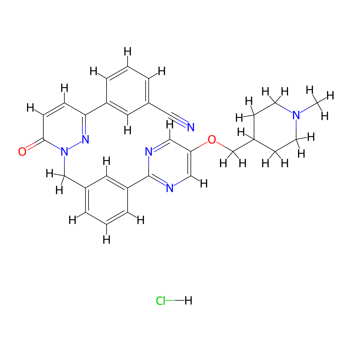 tepotinib hydrochloride anhydrous molecular structure, CAS 1103508-80-0