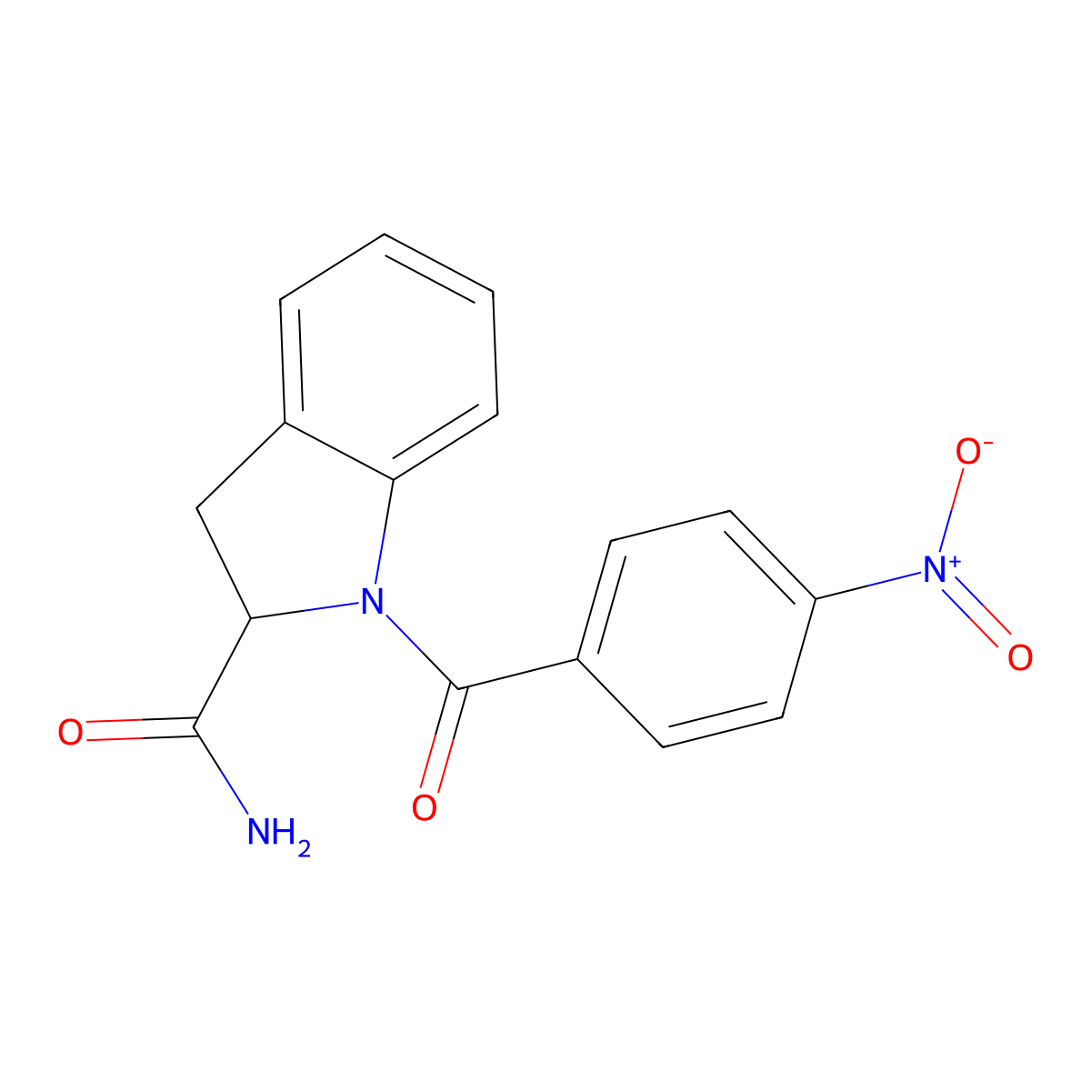 1-(4-Nitrobenzoyl)indoline-2-carboxamide molecular structure, CAS 1103509-44-9