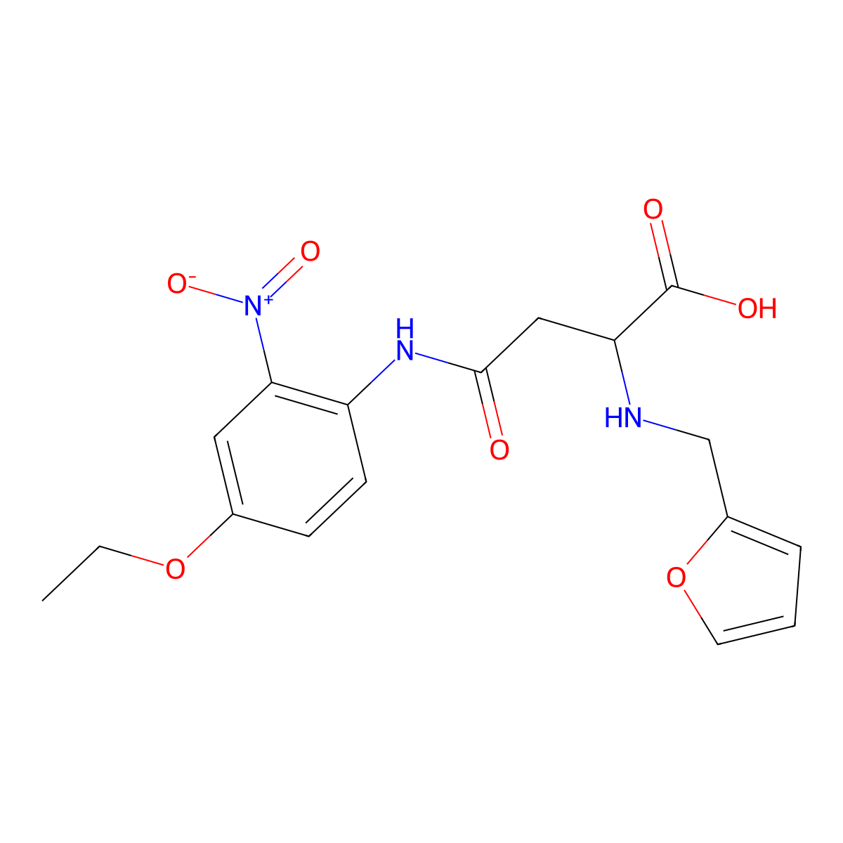 4-((4-Ethoxy-2-nitrophenyl)amino)-2-((furan-2-ylmethyl)amino)-4-oxobutanoic acid molecular structure, CAS 1103511-01-8