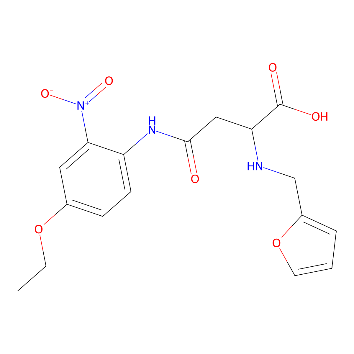 4-((4-Ethoxy-2-nitrophenyl)amino)-2-((furan-2-ylmethyl)amino)-4-oxobutanoic acid molecular structure, CAS 1103511-01-8