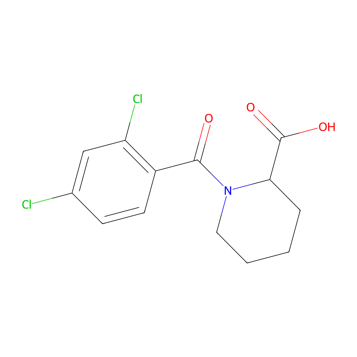 1-(2,4-Dichlorobenzoyl)piperidine-2-carboxylic acid molecular structure, CAS 1103513-33-2