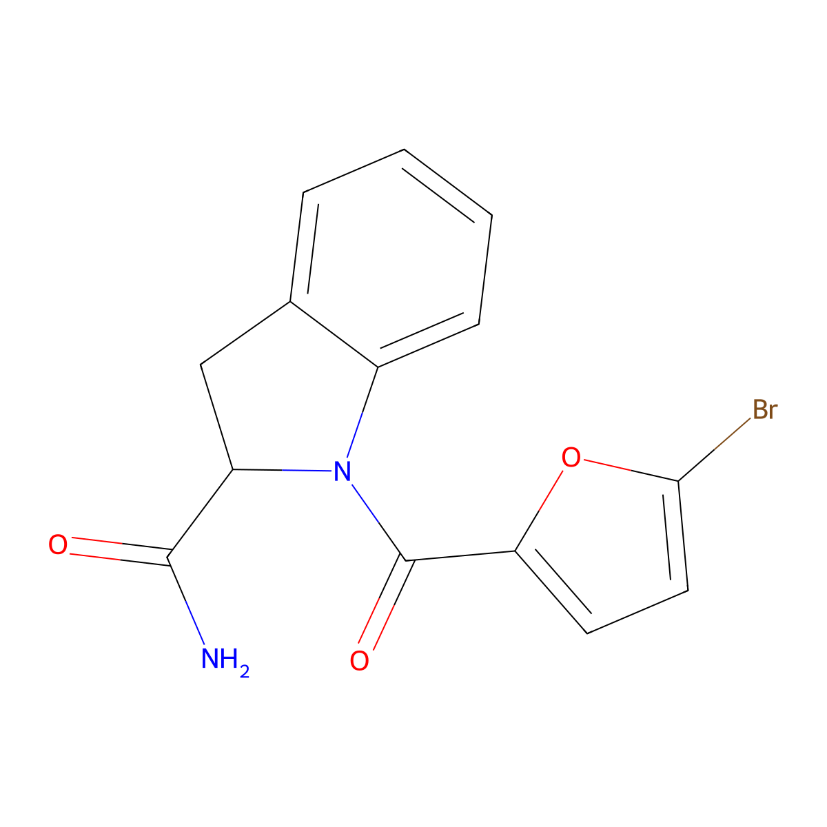 1-(5-Bromofuran-2-carbonyl)indoline-2-carboxamide molecular structure, CAS 1103513-95-6