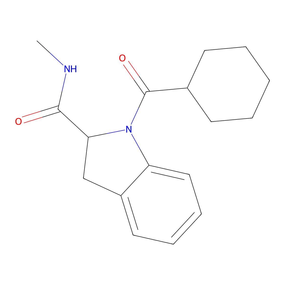 1-(cyclohexanecarbonyl)-N-methylindoline-2-carboxamide molecular structure, CAS 1103514-13-1