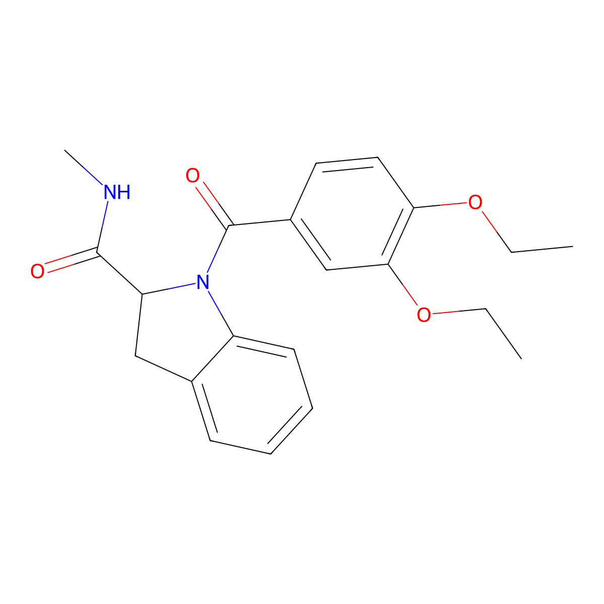 1-(3,4-diethoxybenzoyl)-N-methylindoline-2-carboxamide molecular structure, CAS 1103514-27-7
