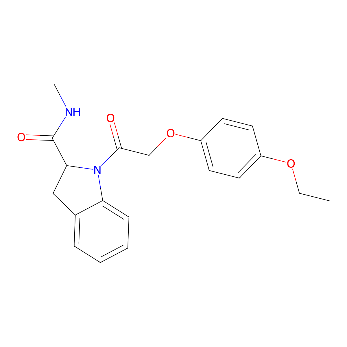 1-(2-(4-ethoxyphenoxy)acetyl)-N-methylindoline-2-carboxamide molecular structure, CAS 1103514-37-9