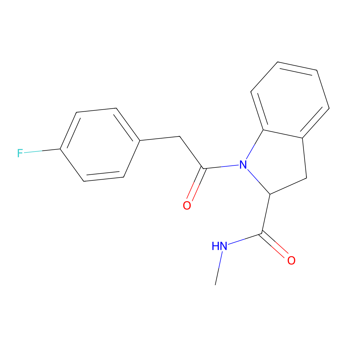 1-[2-(4-Fluorophenyl)acetyl]-N-methyl-2,3-dihydro-1H-indole-2-carboxamide molecular structure, CAS 1103514-43-7