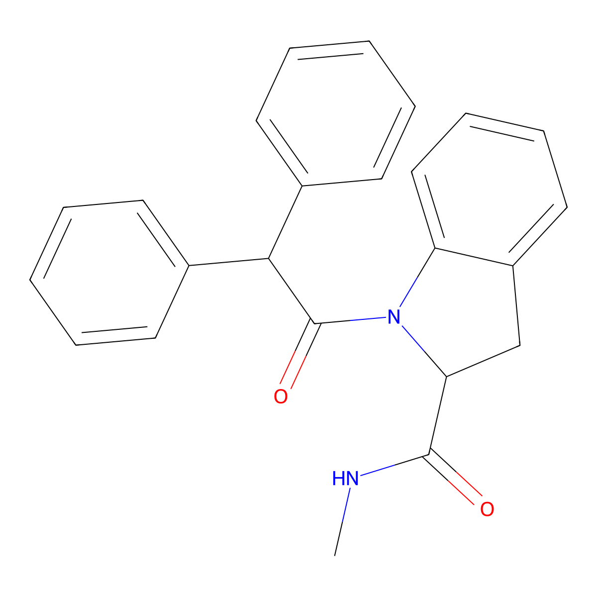 1-(2,2-diphenylacetyl)-N-methylindoline-2-carboxamide molecular structure, CAS 1103514-52-8