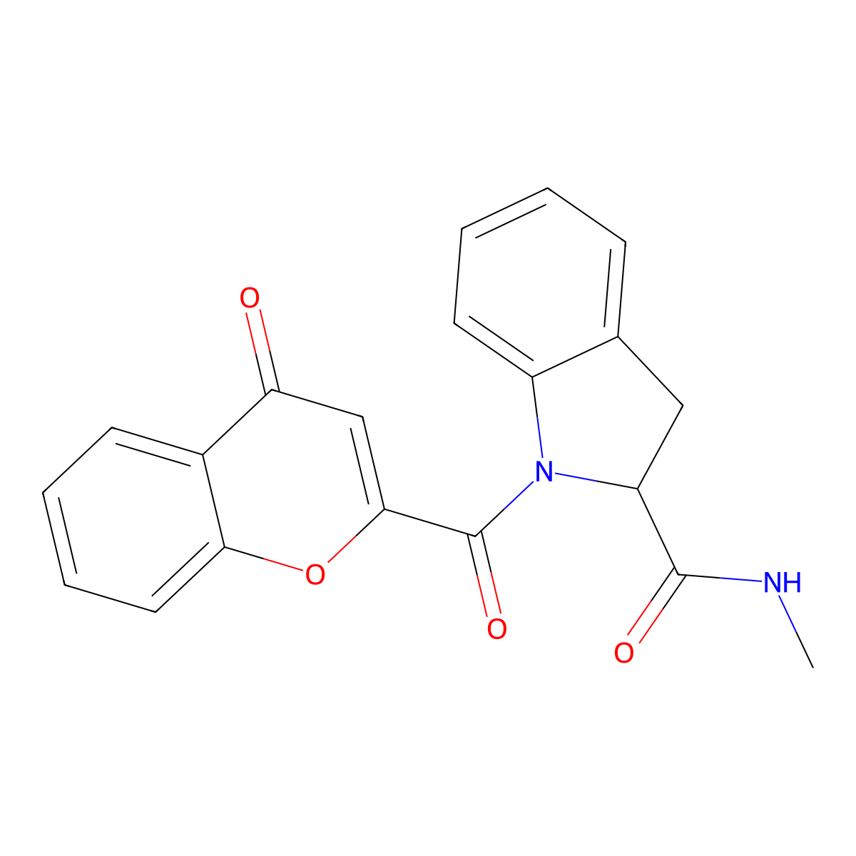 N-methyl-1-(4-oxo-4H-chromene-2-carbonyl)indoline-2-carboxamide molecular structure, CAS 1103515-21-4