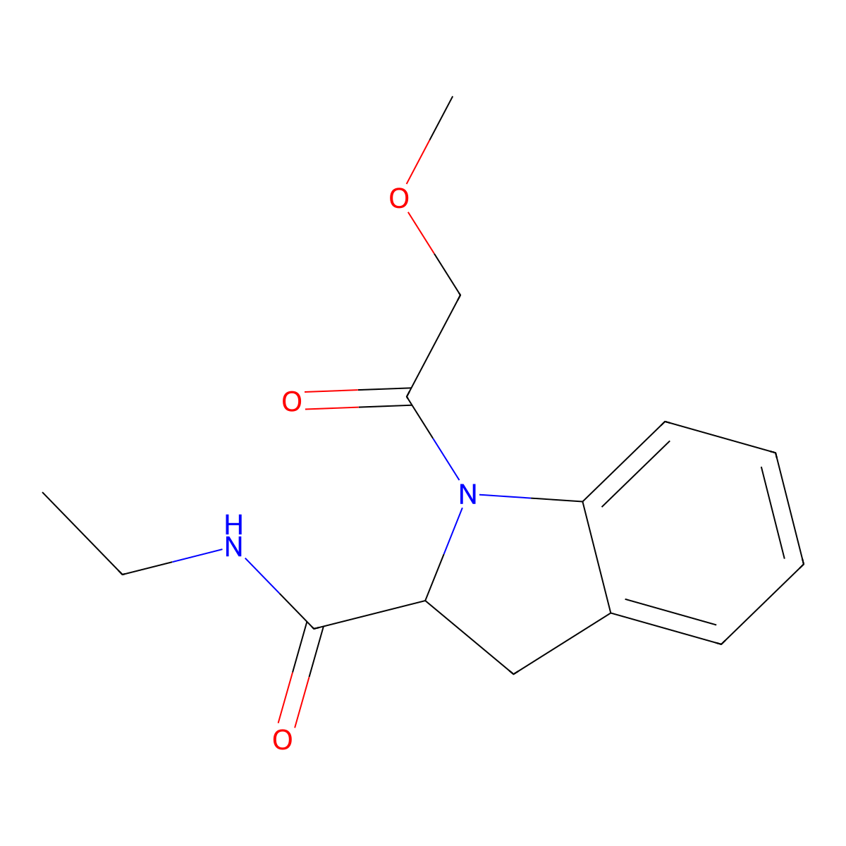 N-ethyl-1-(2-methoxyacetyl)indoline-2-carboxamide molecular structure, CAS 1103515-28-1