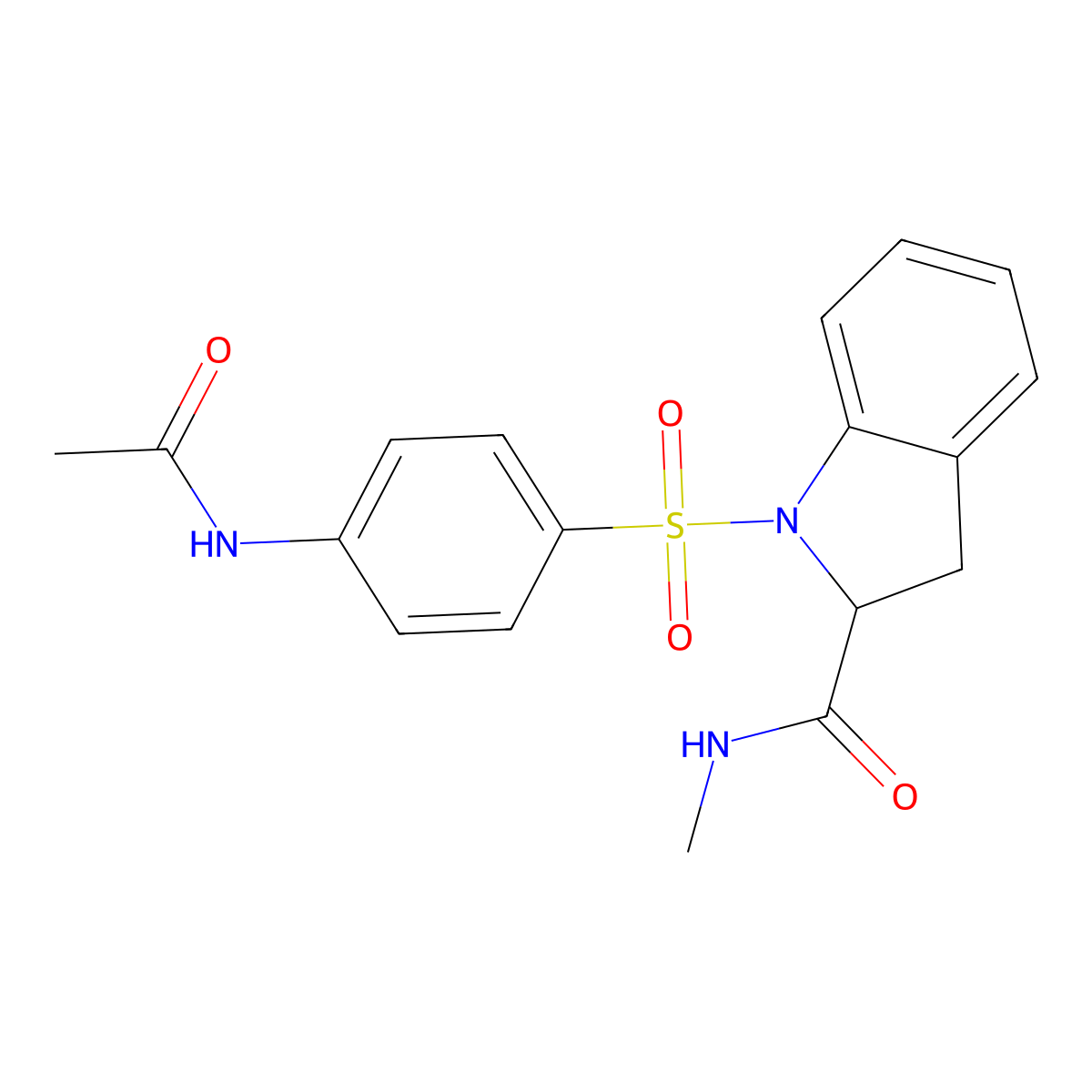 1-((4-acetamidophenyl)sulfonyl)-N-methylindoline-2-carboxamide molecular structure, CAS 1103515-83-8