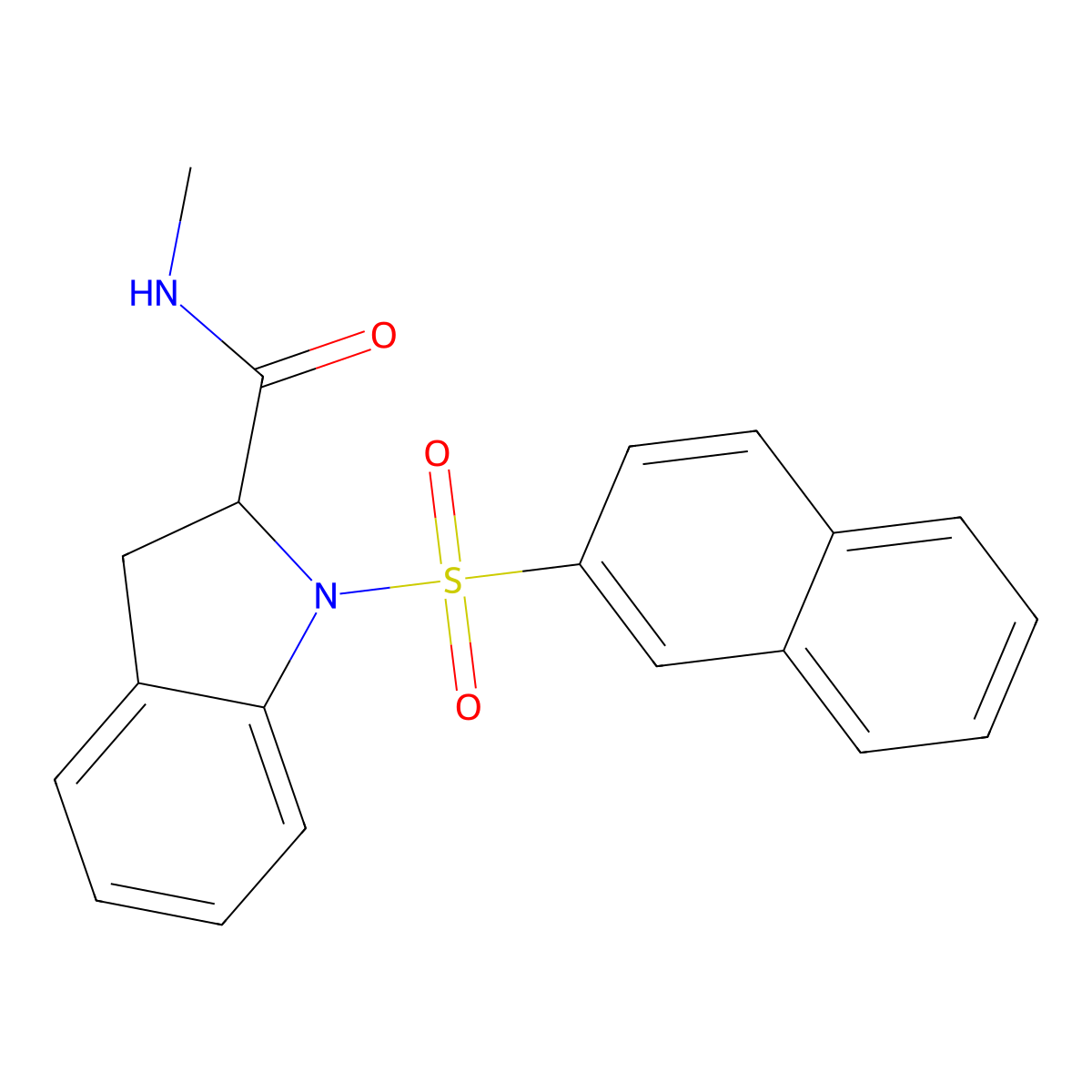 N-methyl-1-(naphthalen-2-ylsulfonyl)indoline-2-carboxamide molecular structure, CAS 1103515-85-0
