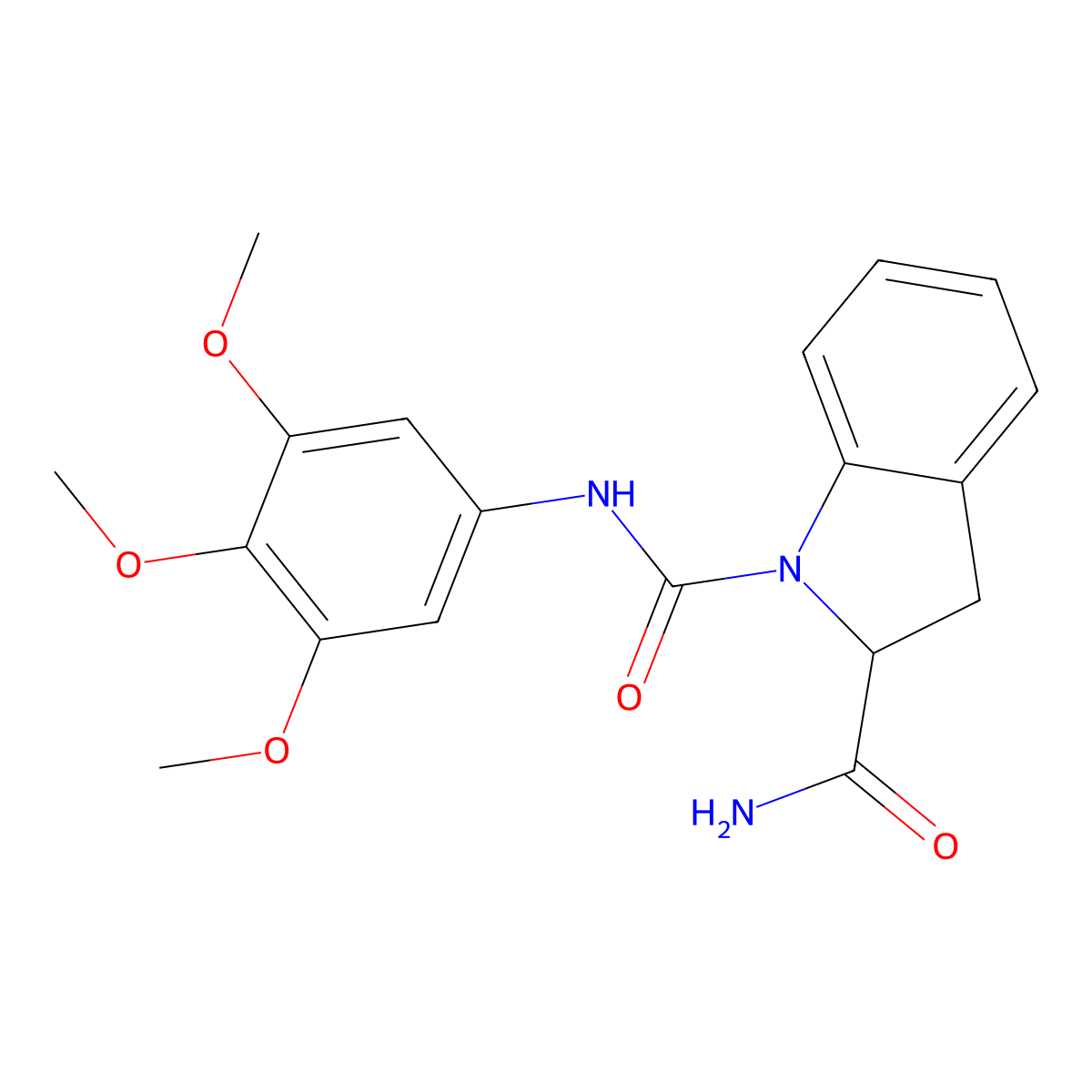 N1-(3,4,5-trimethoxyphenyl)indoline-1,2-dicarboxamide molecular structure, CAS 1103516-56-8
