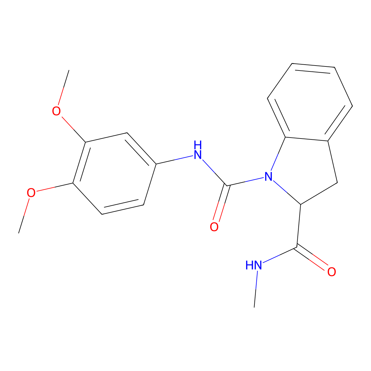 N1-(3,4-dimethoxyphenyl)-N2-methylindoline-1,2-dicarboxamide molecular structure, CAS 1103517-78-7