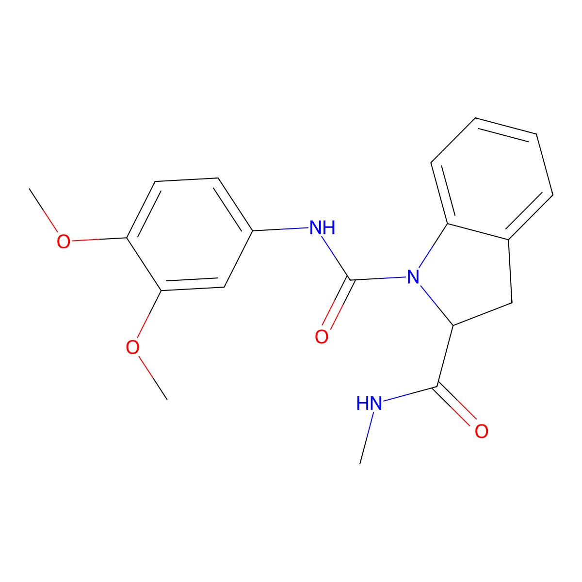 N1-(3,4-dimethoxyphenyl)-N2-methylindoline-1,2-dicarboxamide molecular structure, CAS 1103517-78-7