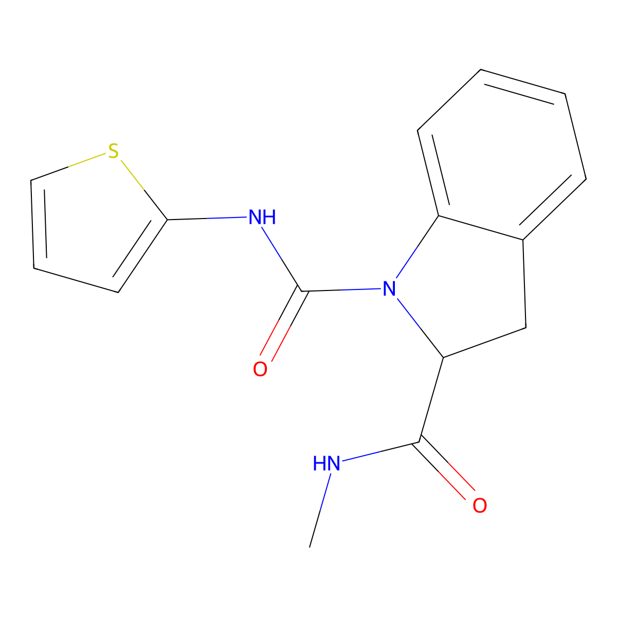 N2-methyl-N1-(thiophen-2-yl)indoline-1,2-dicarboxamide molecular structure, CAS 1103518-09-7