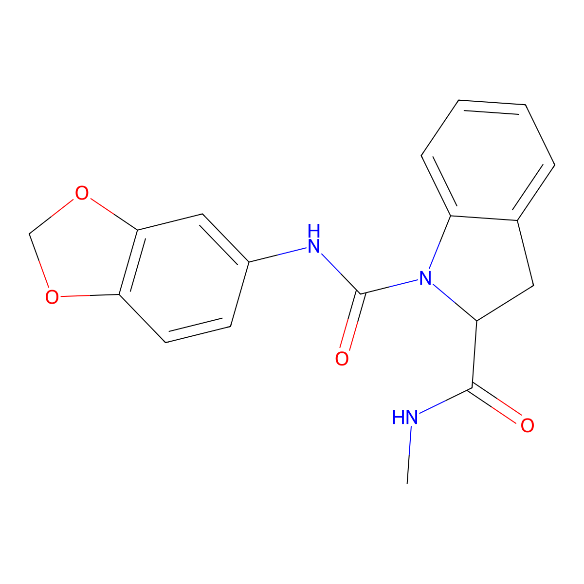 N1-(benzo[d][1,3]dioxol-5-yl)-N2-methylindoline-1,2-dicarboxamide molecular structure, CAS 1103518-13-3