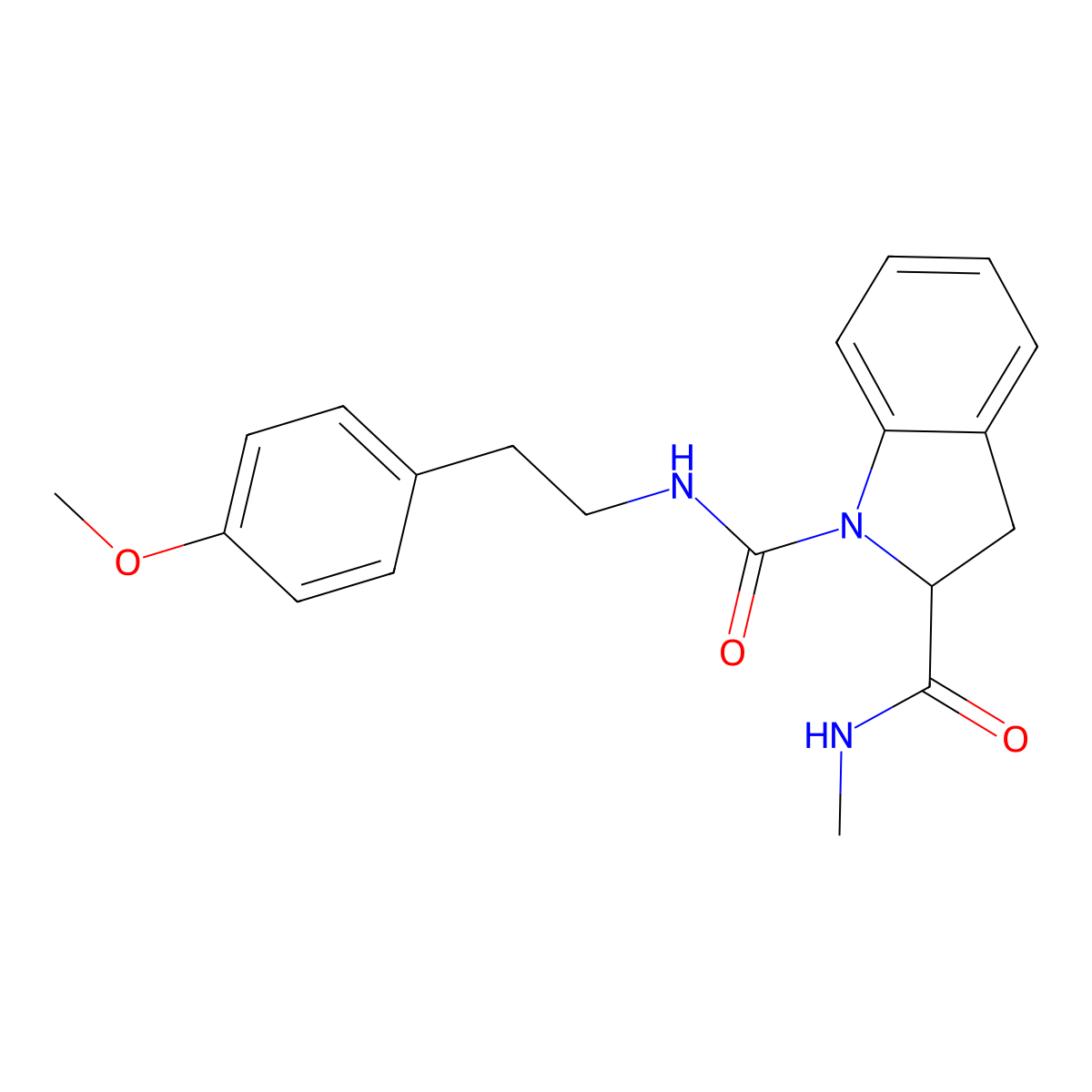 N1-(4-methoxyphenethyl)-N2-methylindoline-1,2-dicarboxamide molecular structure, CAS 1103518-20-2