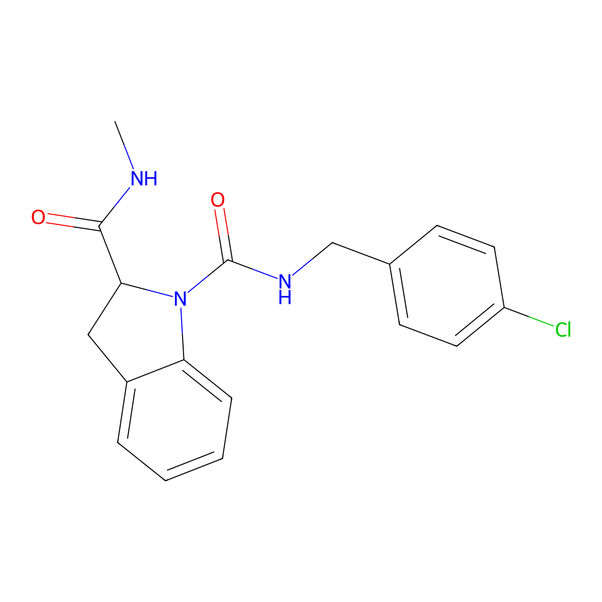 N1-(4-chlorobenzyl)-N2-methylindoline-1,2-dicarboxamide molecular structure, CAS 1103518-29-1