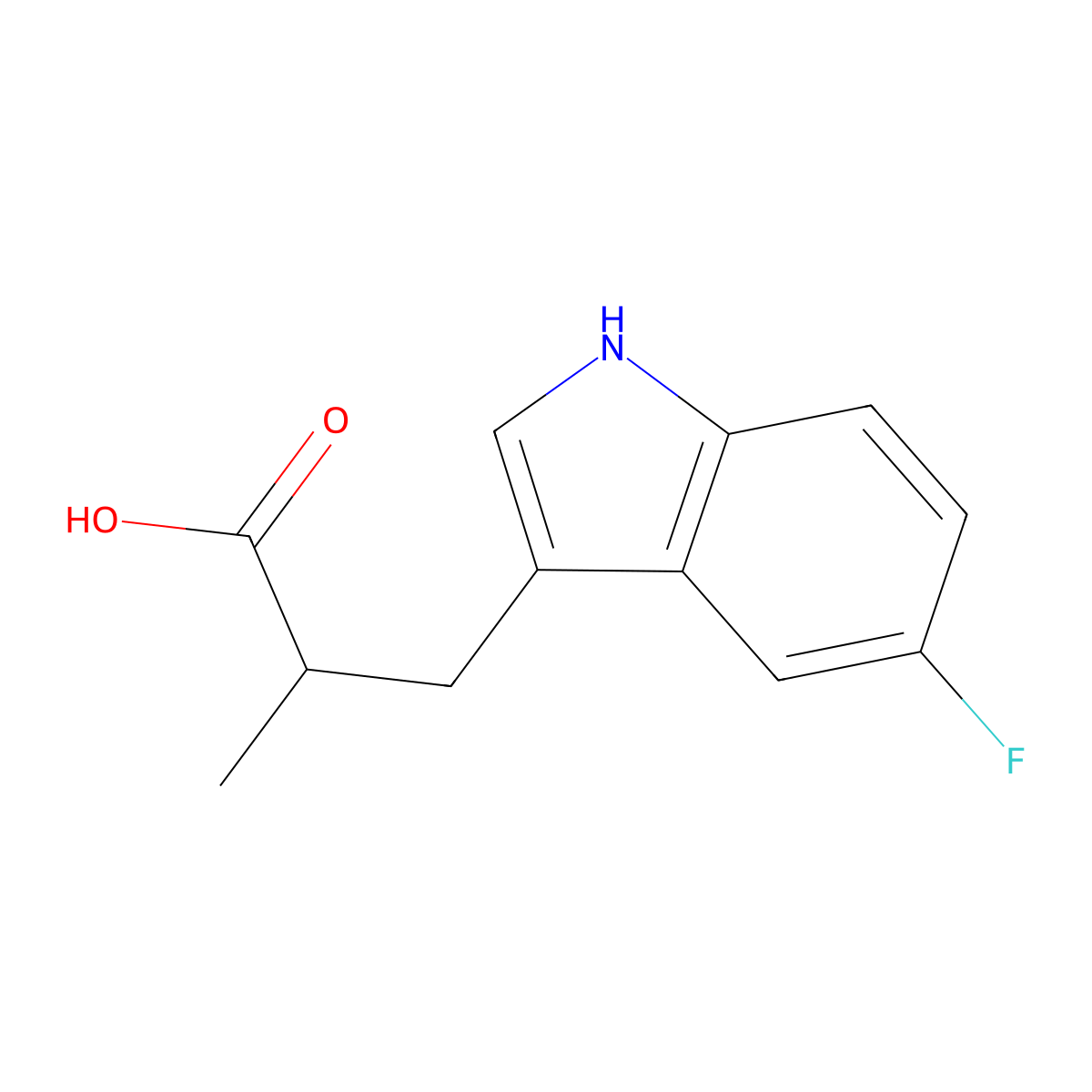 (R)-3-(5-Fluoro-1H-indol-3-yl)-2-methylpropanoic acid molecular structure, CAS 1103518-40-6