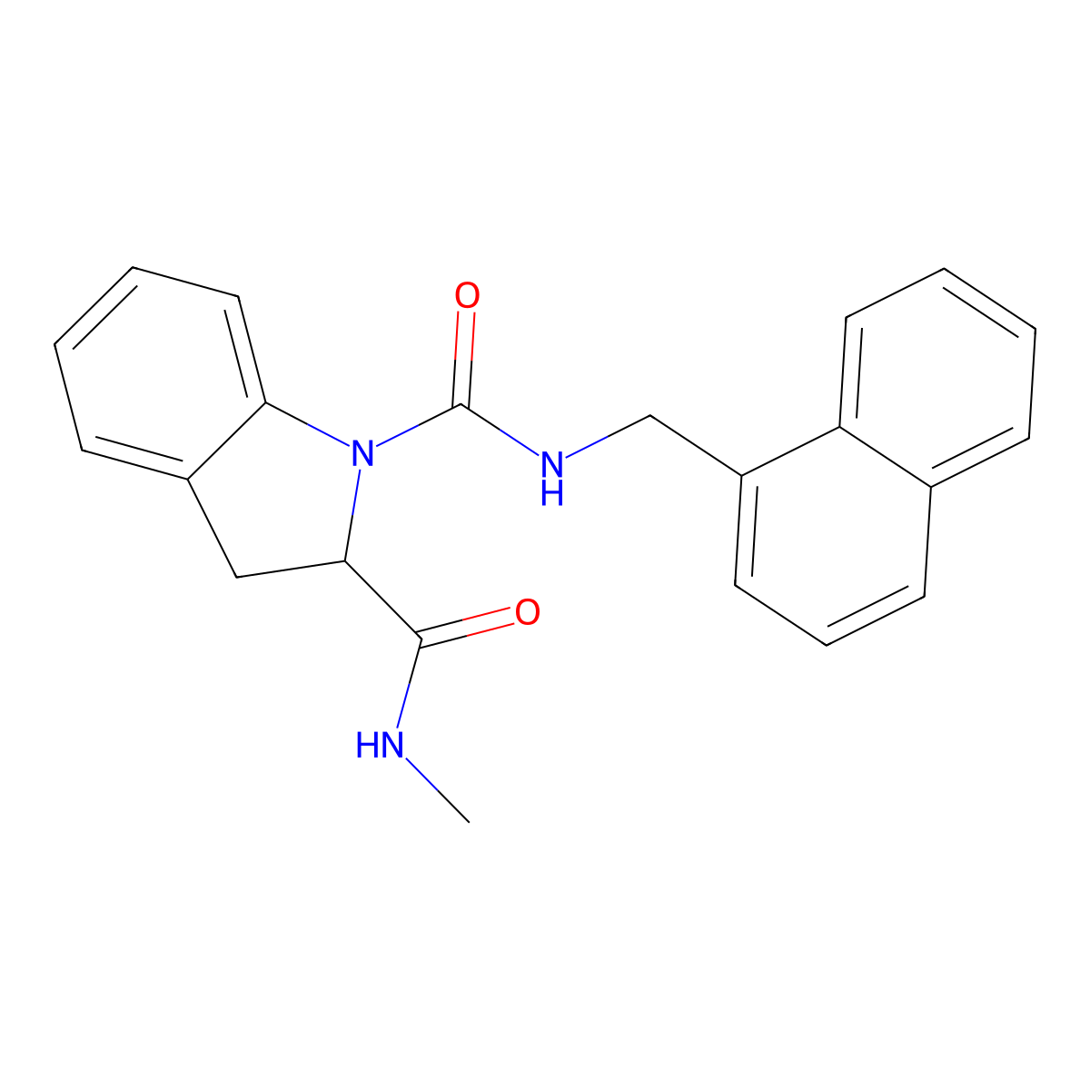 N2-methyl-N1-(naphthalen-1-ylmethyl)indoline-1,2-dicarboxamide molecular structure, CAS 1103518-41-7