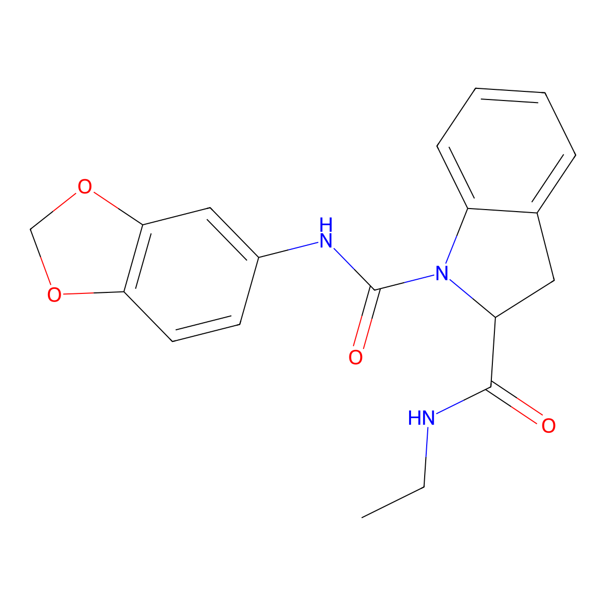 N1-(benzo[d][1,3]dioxol-5-yl)-N2-ethylindoline-1,2-dicarboxamide molecular structure, CAS 1103518-43-9
