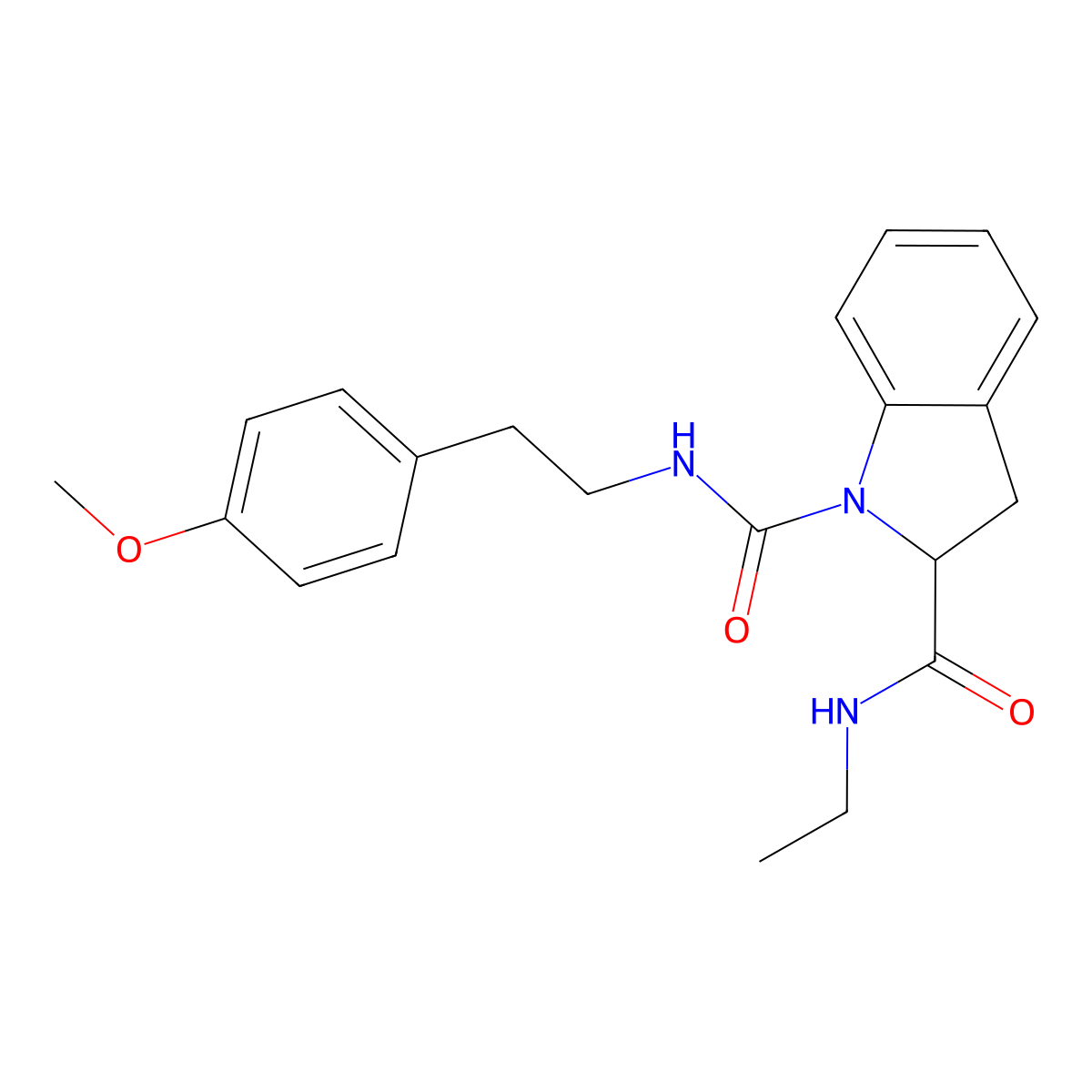 N2-ethyl-N1-(4-methoxyphenethyl)indoline-1,2-dicarboxamide molecular structure, CAS 1103518-52-0