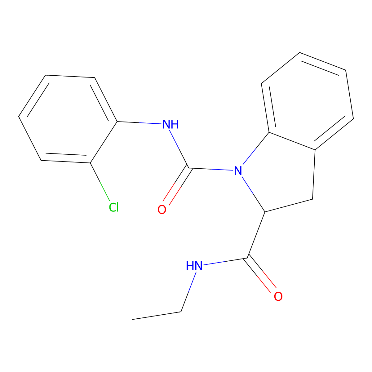 N1-(2-chlorophenyl)-N2-ethylindoline-1,2-dicarboxamide molecular structure, CAS 1103518-80-4