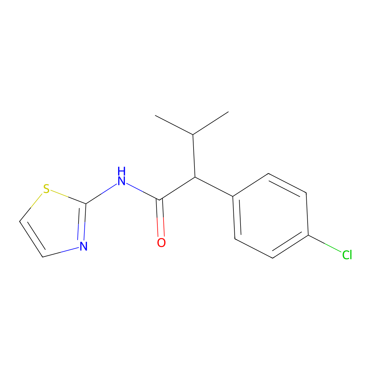 (2S)-2-(4-chlorophenyl)-3-methyl-N-(1,3-thiazol-2-yl)butanamide molecular structure, CAS 1103523-24-5