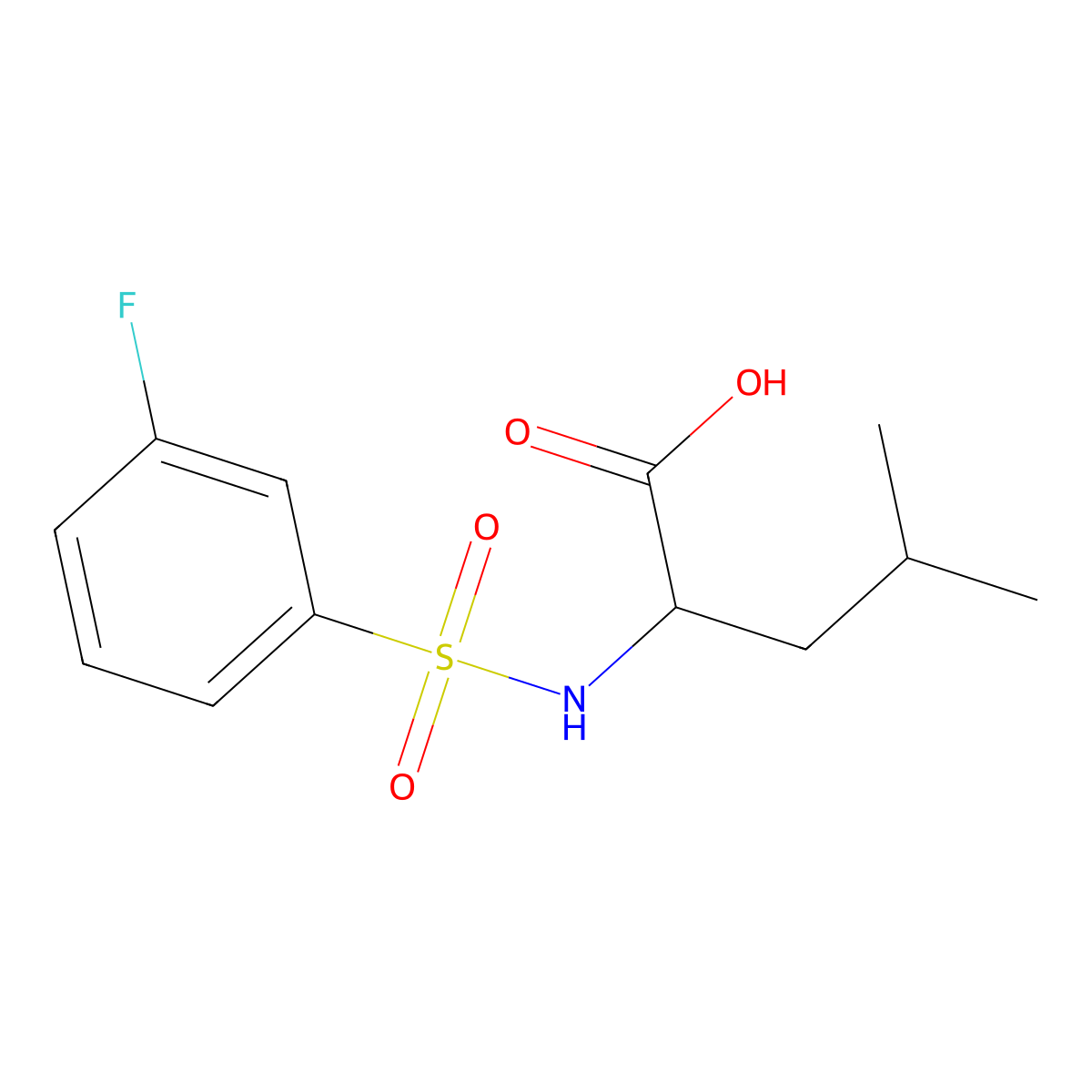 ((3-Fluorophenyl)sulfonyl)leucine molecular structure, CAS 1103527-39-4