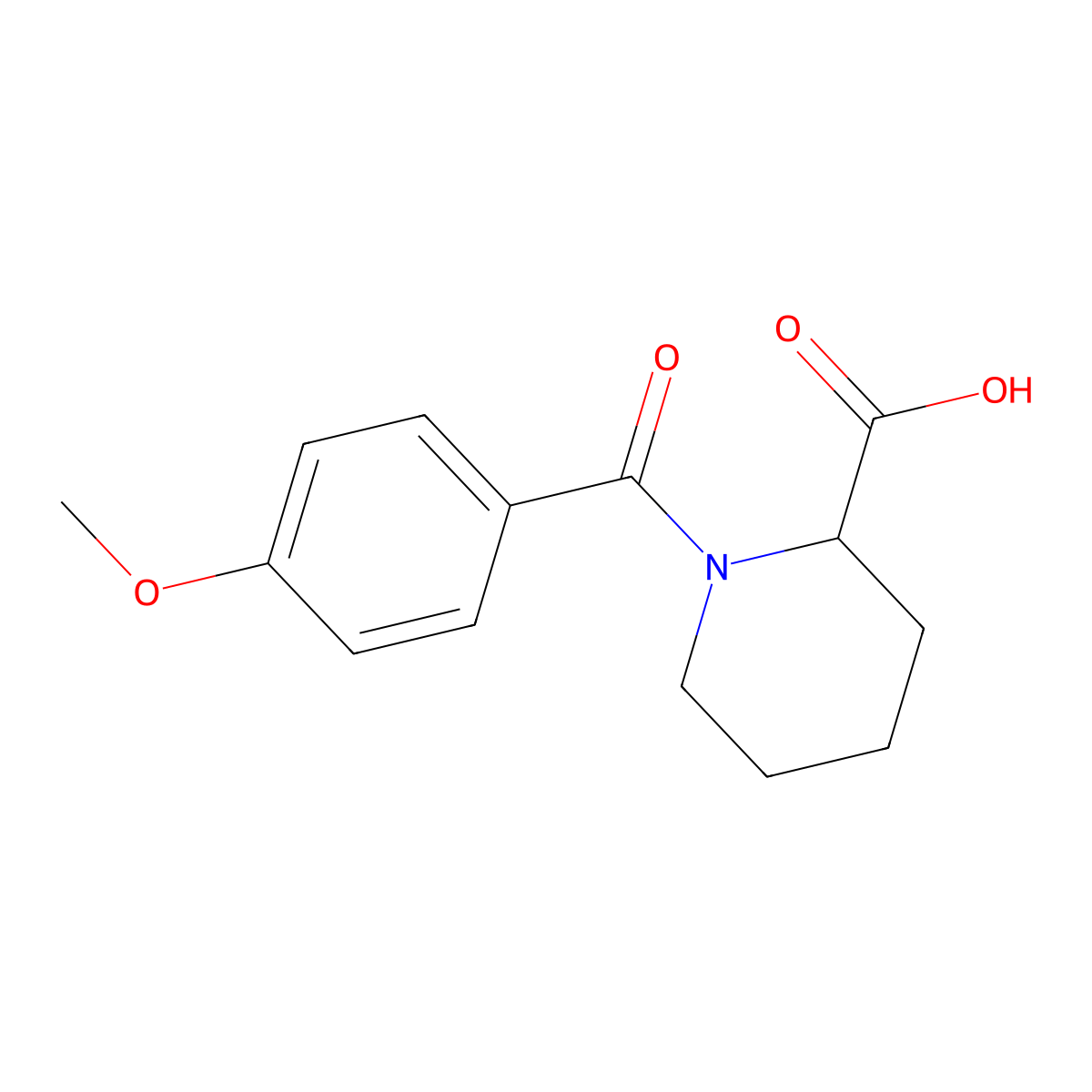 1-(4-Methoxybenzoyl)-2-piperidinecarboxylic acid molecular structure, CAS 1103529-63-0