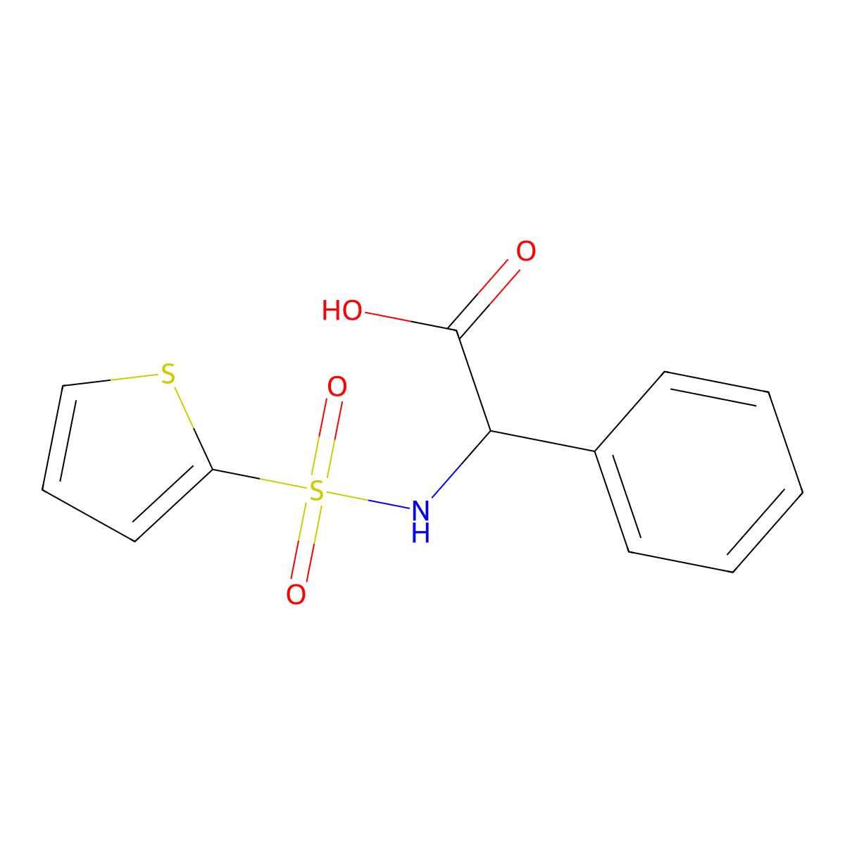 alpha-[(2-Thienylsulfonyl)amino]benzeneacetic acid molecular structure, CAS 1103529-64-1