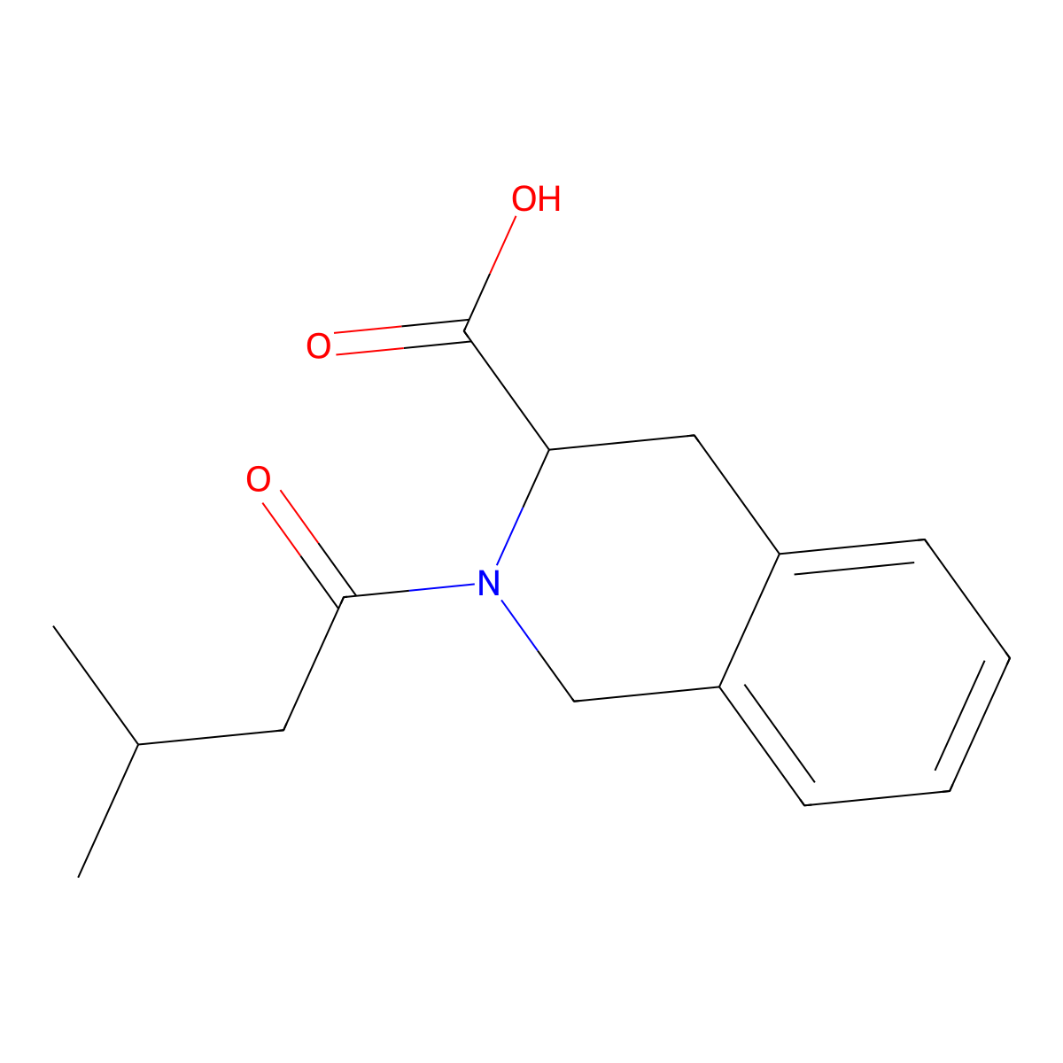 2-(3-Methylbutanoyl)-1,2,3,4-tetrahydroisoquinoline-3-carboxylic acid molecular structure, CAS 1103531-38-9
