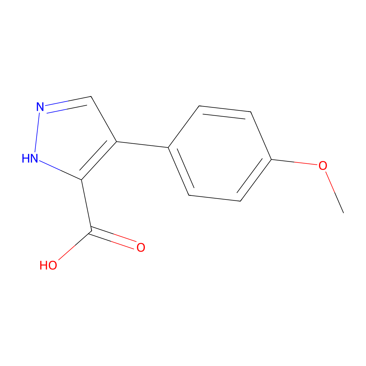 4-(4-Methoxyphenyl)-1H-pyrazole-3-carboxylic acid molecular structure, CAS 110356-26-8