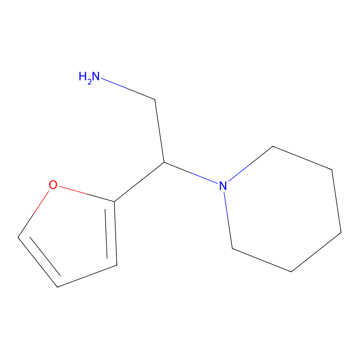 2-(Furan-2-yl)-2-(piperidin-1-yl)ethan-1-amine molecular structure, CAS 110358-80-0