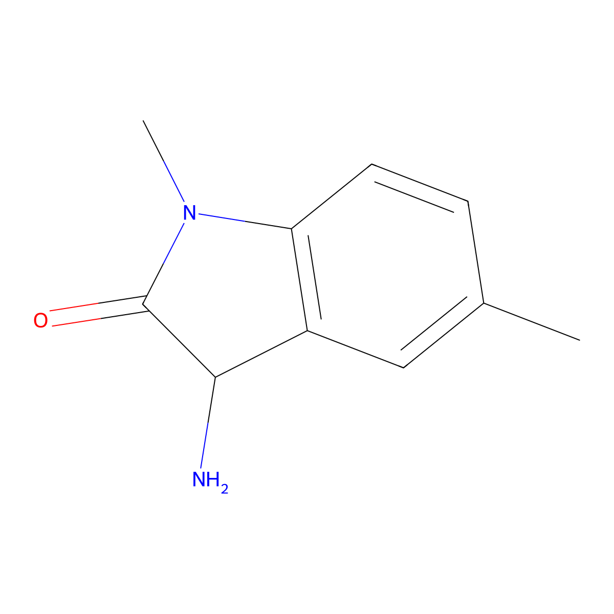 3-Amino-1,5-dimethyl-2,3-dihydro-1H-indol-2-one molecular structure, CAS 1103581-43-6