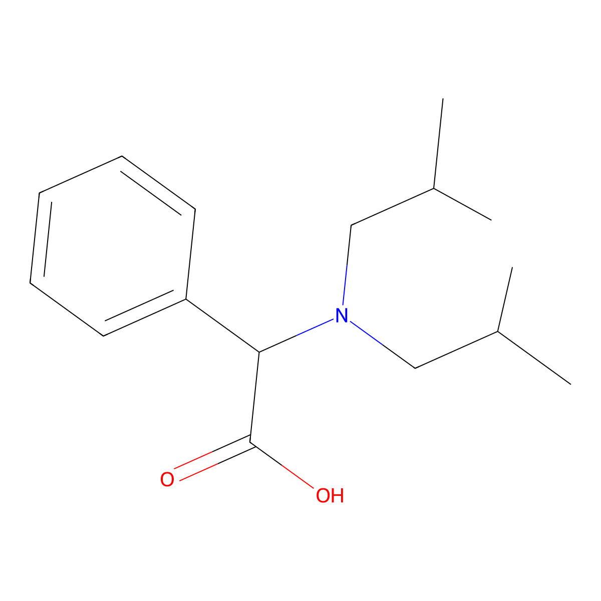 2-(Diisobutylamino)-2-phenylacetic acid molecular structure, CAS 1103584-13-9