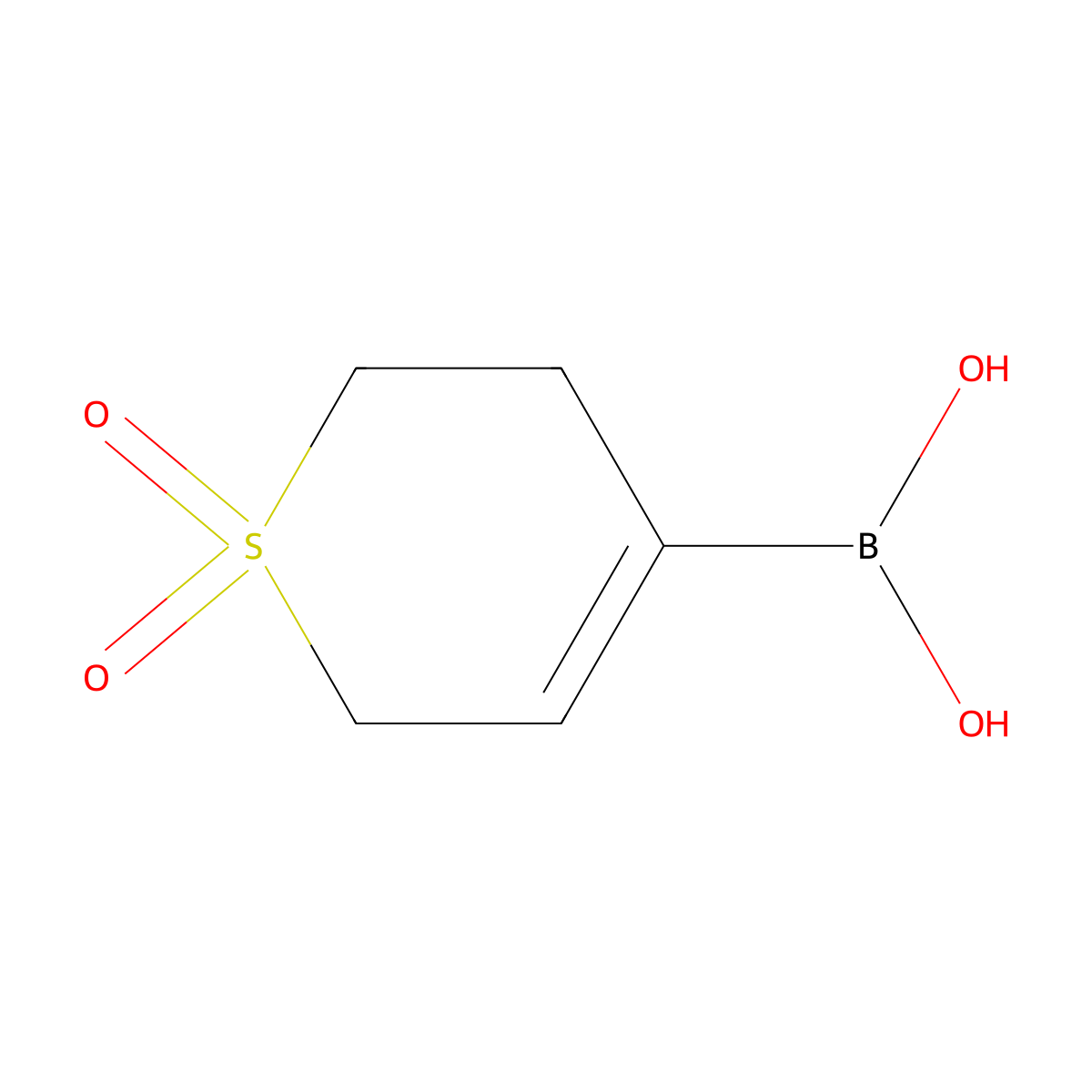 1,1-Dioxo-1,2,3,6-tetrahydro-2H-thiopyran-4-yl-boronic acid molecular structure, CAS 1103608-60-1