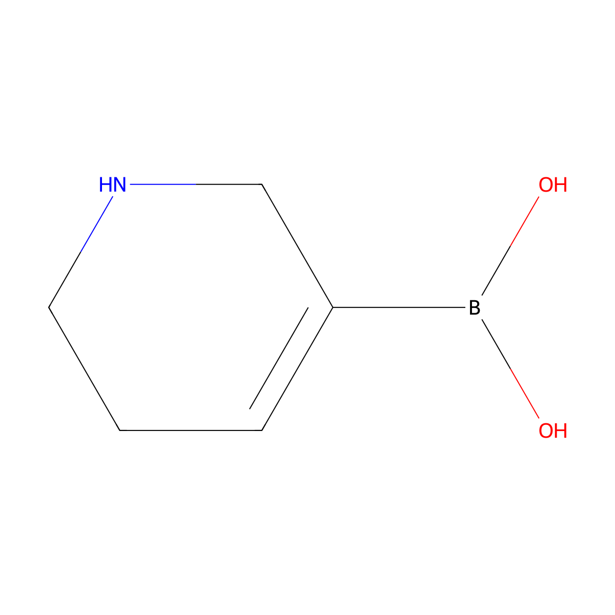 1,2,5,6-Tetrahydropyridin-3-ylboronic acid molecular structure, CAS 1103610-28-1